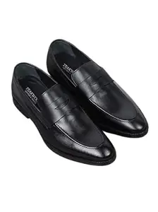 TEAKWOOD LEATHERS Teakwood Handcrafted Uniform_ Dress Shoe with Cap Toe Black_(Size 40