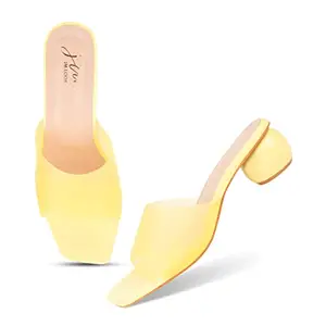 JM LOOKS Casual Heel Yellow Sandals Solid Comfortable Sole For Womens & Girls