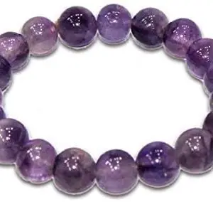 Divine Crystal Treasures Natural Certified 8MM Healing Crystal Gem Stone Crystal Bracelet for Men and Women (Amethyst Bracelet)