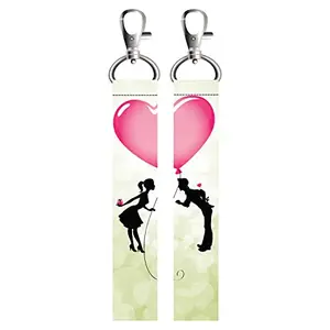ISEE 360® 2 PCs Couple's Heart Balloon Lanyard Bag Tag with Swivel Lobster for Gift Luggage Bags Backpack Laptop Bags Lovers Combo L X H 5 X 0.8 INCH