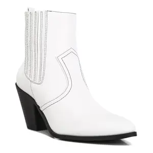 London Rag Yale High Ankle Cowboy Boots In White