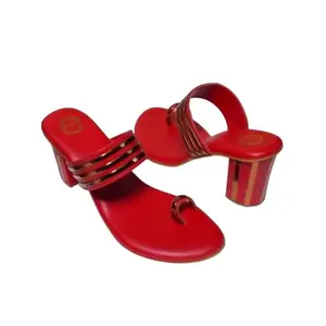 Dhaga Women's Block Heel Fashion Sandals | Casual & Formal Sandals | Stylish, Comfortable & Durable | For Daily & Occasion Wear