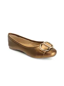 Carlton London Women's Slip On Ballerinas Colour-Gold, Size-UK 7