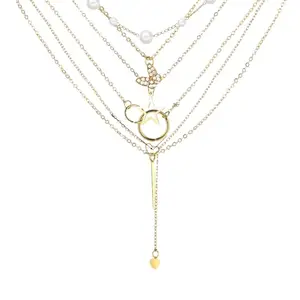Kerety 6 Peice Necklace Set for Women & Girls | Butterfly, Heart, Star, Pearl Pendant Chain | Adjustable Fashion Jewelry | Stylish Fashion Jewellery for Girls