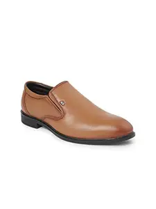 ID Tan Slip-On Leather Formal Shoes for Men