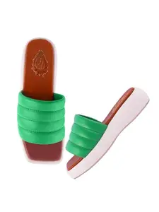 Shoetopia Women's Girls-P-97 Heeled Sandal-6 Kids UK (Girls-P-97-Green)-EU39