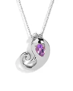 Gempro 925 Sterling Silver Ganpati Amethyst Pendant Necklace for Women