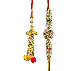 WONIRY legant Traditional Gold Plated Couple Rakhi Rakshabandhan Combo Rakhi Gifts for Bhaiya