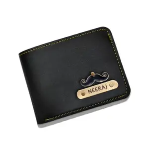 NAVYA ROYAL ART Leather Wallet for Men and Boys Personalized Wallet | Customise Gifts for Men | Customized Wallet with Name & Charm | Purse (Black 05)