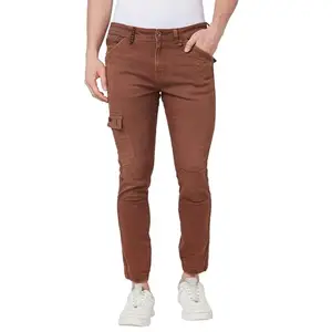 Spykar Mid Rise Regular Fit Brown Jeans for Men (Size: 32)-MDACT1BD286_Brown