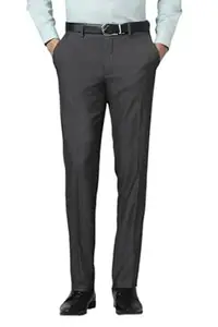Van Heusen Men's Mid Rise Slim Fit Premium Formal Trousers | Superior Comfort | Auto-Flex Waist Band | Soft Touch