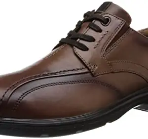 Clarks Mens Gessler Dark Tan Lea Oxford Flat - 7 UK (261715417)