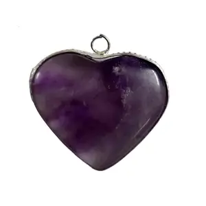 Atindriya Healing Organics Natural Amethyst Heart Chakra Pendant with a Sleek Chain | Lab Certified | Crown and Third Eye Chakra Healing Crystal, Stone of the Mind, Intuition, Wisdom, and Spirituality