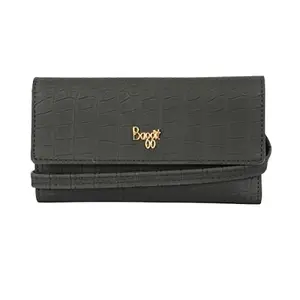 Baggit Women Black Wallet Large Size | Ladies Stylish Sling Purse Bag | Credit Card Money Holder