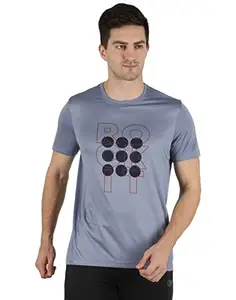 ROCK.IT Men Blue Round Neck Regular Fit Half Sleeve T-Shirt |2220101038-2-44
