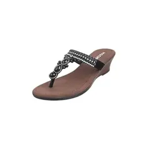 Mochi Women stunningly embellished wedge Heel Fashion Sandal