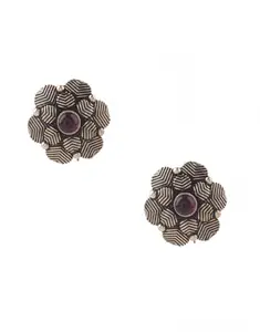 ANURADHA PLUS® Rose Golden Finish Studs & Girls | Stylish & Trendy Daily Use Big Tops Studs Earings for Girls (Red)