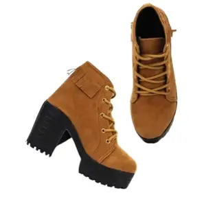 Womens casual boots shoes for girls boots for womens (TAN, 5)