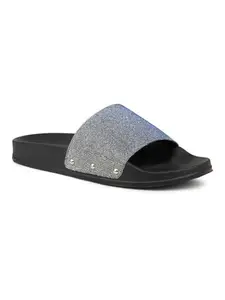 Inc.5 Women Pewter Shimmer Open Toe Flats