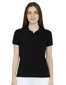 Scott International Women’s Cotton Polo T-Shirt | Half Sleeve Plain Collar Tee | Stylish Casual Top | Plain T-Shirt for Girls | Workwear for Office & Casual Wear