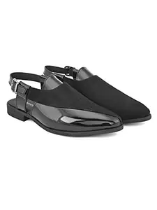 San Frissco Shoe Style Sandals Synthetic Leather Upper Buckle Closure Cushioned footbed/Comfortable Fashionable Stylish Flexible For Men/Size : 11 (Black)