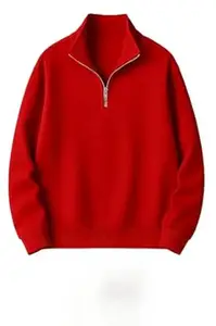 Mack Jonney Men’s Fleece Half-Zip High Neck Sweatshirt | Warm & Stylish Winter Wear -M4563
