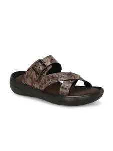 AZZARO BLACK Men's Synthetic Leather Sandals || FOR Casual Outings || Comfortable Footwear || TPU Sole With Comfort Quality
