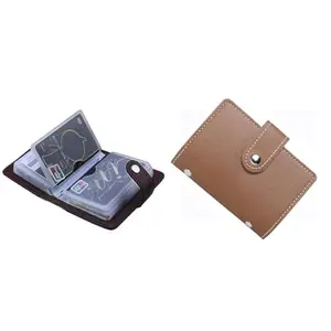 Stealodeal Brown 28 Slots Leather Debit/Credit/ATM Card Holder for Men & Women Brown Leather ATM/Credit/Debit 26 Slots Men/Women Card Holder