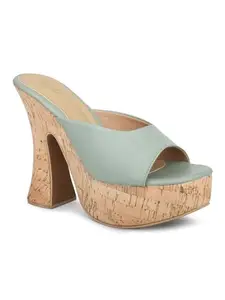 Inc.5 Women Green Peep Toes Platform Heels