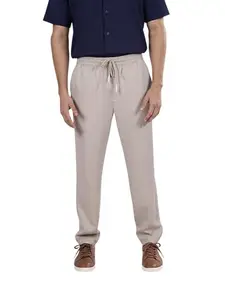 Celio Men Beige Solid Slim Fit Lyocell Suit Trouser (3596656290218, Beige, 30)