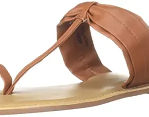 Carlton London womens Cll-6396 4 UK TAN CLL-6396 Flat Sandal
