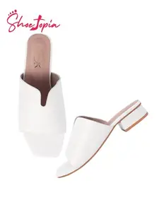 Shoetopia Solid White Heels For Women & Girls
