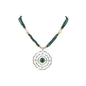 Generic APOORVA arj JEWELS Metal Surface Modulation Creates a Beautiful Green Color Pendant for a Women