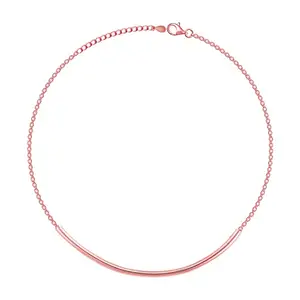 GIVA 925 Silver Rose Gold Curved Elegance Anklets (Single) |Gifts for Women and Girls | With Certificate of Authenticity and 925 Stamp | 6 Month Warranty*