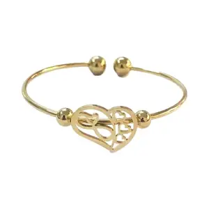 Gold Stainless Steel Diva Chunky Bracelet/Bangles for Women | Adjustable | Artificial Stones | Size Free Size | bspdf_B&B_FS