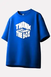 Ishkart Men's Oversized T-Shirt, 100% Cotton, Round Neck, Short Sleeve, Printed Chest and Back, Casual Summer Wear, S to 3XL