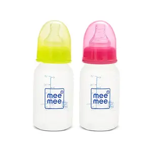 Mee Mee Premium Baby Feeding Bottle (125 ml, Pink & Light Green)