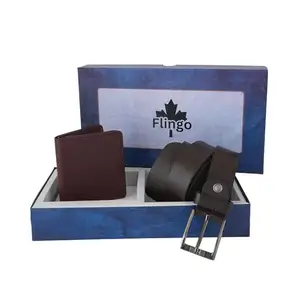Flingo Leather Wallet & Belt Combo Set for Men | Gift Hamper Set for Men (Brown) (Size - 36)