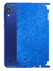 AtOdds - Samsung Galaxy M10 - Mobile Back Skin Sticker - Lamination - Rear Screen Guard Protector Film Wrap (Coverage - Back+Camera+Sides) (Design - Royal Blue Camo)
