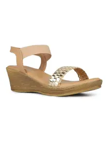 Inc.5 Womens Beige Party Wear Solid Round Toe Wedges Heel Sandals