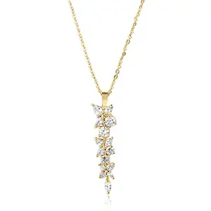 Hot And Bold Swarovski Crystal Pendant Locket Chain Western Fashion Necklace. Birthday Gift for Women, Girls & Ladies. Statement Minimal Neckpiece Dainty Jewellery.