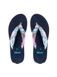 Khadim's Waves Blue Casual Flip Flops for Women (4132119)