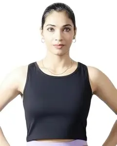 XBUILT Women 95% Cotton 5% Lycra Crop Top | Breathable | Soft | Skin Friendly | Moisture Wicking | Premium Cotton Crop Top for Women