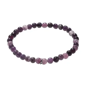 AAMRAPALI SILVER GEMS AAMRAPALI Lepidolite Bracelet Mini | Stone Beads Bracelet | Focus on Heart Chakra | Stunning Gem Patterns Tones | I find solace in moments of calm. Lepidolite is the serenity stone. With its calming e