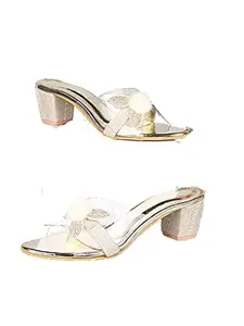 WalkTrendy Womens Synthetic Gold Sandals With Heels - 2 UK (Wtwhs477_Gold_35)