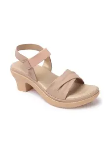 iconics Women Sandal,Peach,UK-8