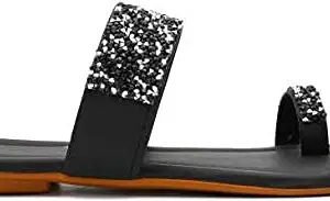 SHREE OL Comfortable Wedges Fashion Sandal For Women (Black, numeric_7)