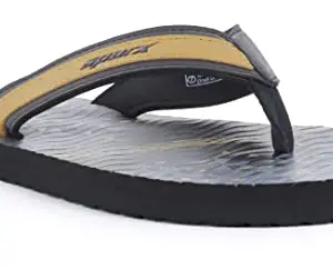 SPARX Men SFG-121 Black Golden Flip Flops (Size - 6)