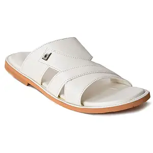 AJANTA Men White Flat Sandal CG1085
