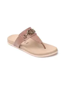 ELLE Flip Flop Sandal, Colour-Peach,Size-UK 5